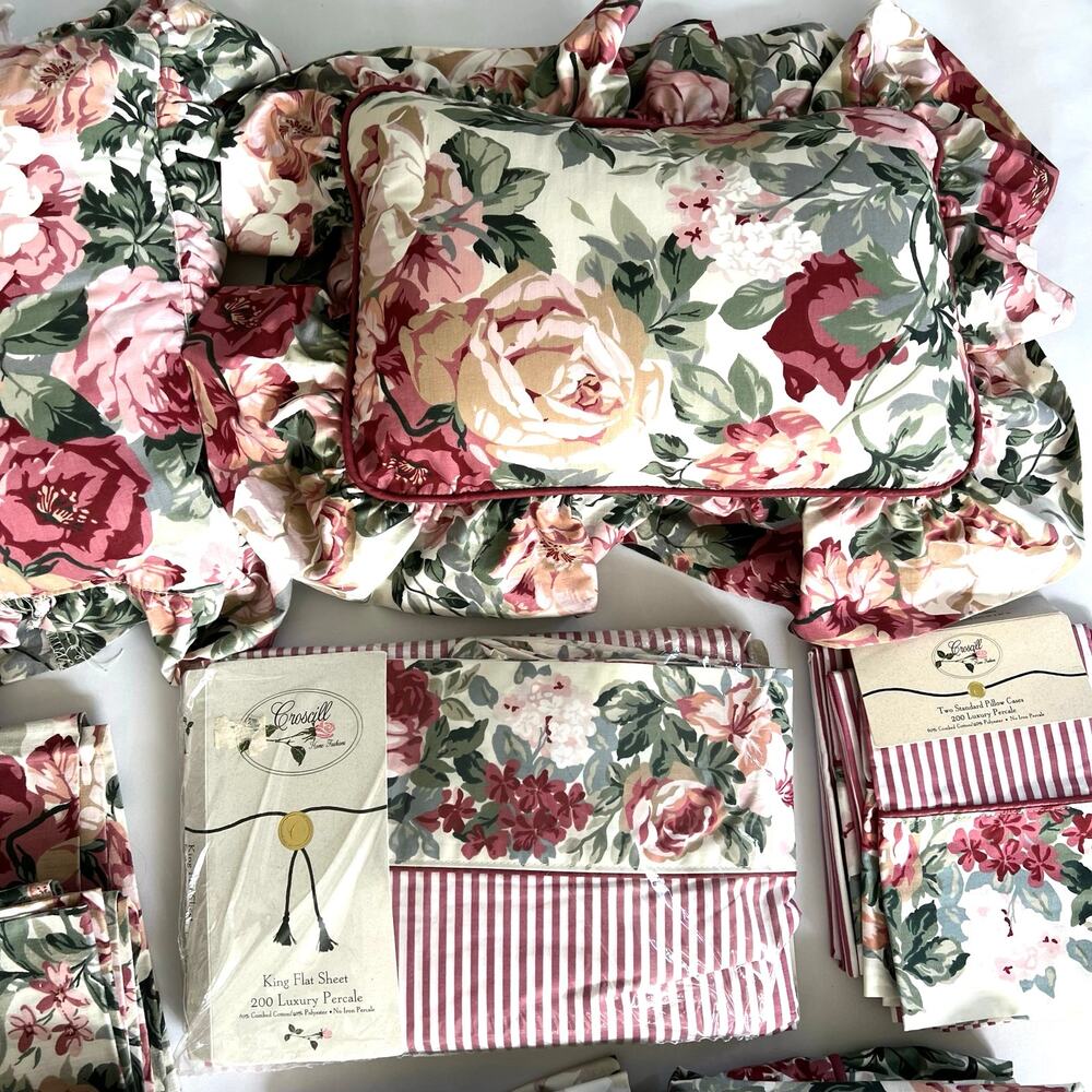 Croscill Arbor Rose complete bedding pillows and curtain set - Picture 12 of 16